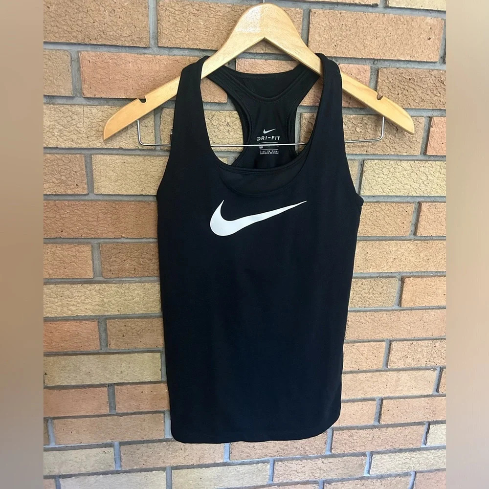 Nike Girls Juniors Breathe 2-in-1 Bralette Tank Top Shirt Racerback Black Large